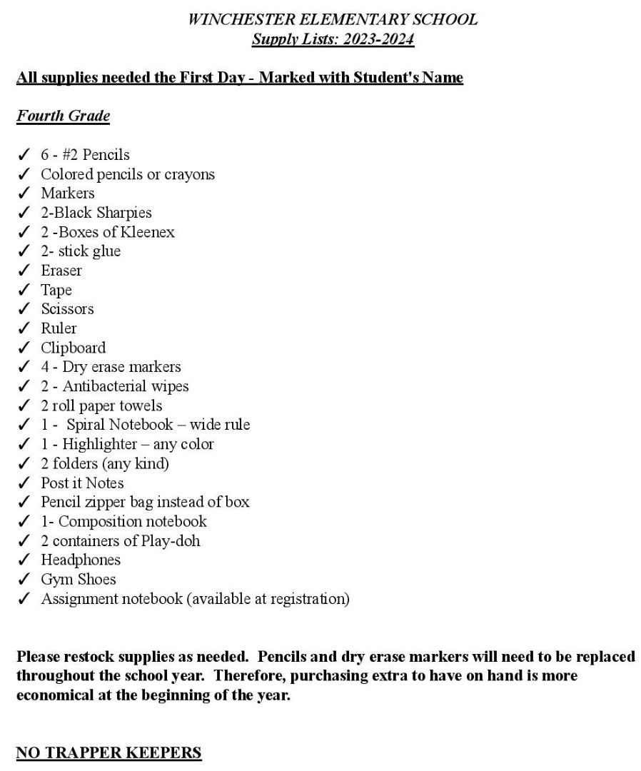 SJIS 23-24 School Supply List